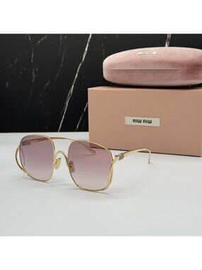 NEW MIU MIU MUA57S 5AK40S SUNGLASSES GOLD/PINK WOMEN MU A57S, SMU A57 EYEWEAR